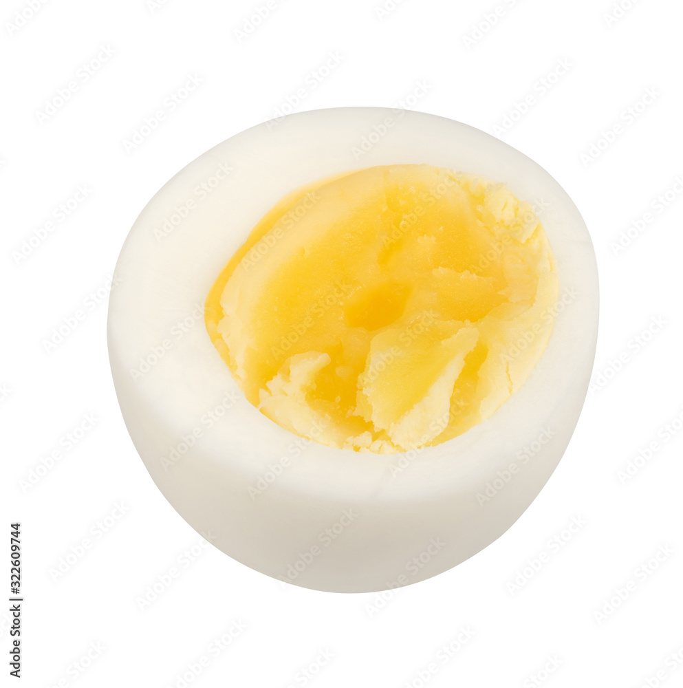 half of chicken egg isolated on white half of chicken egg isolated on white