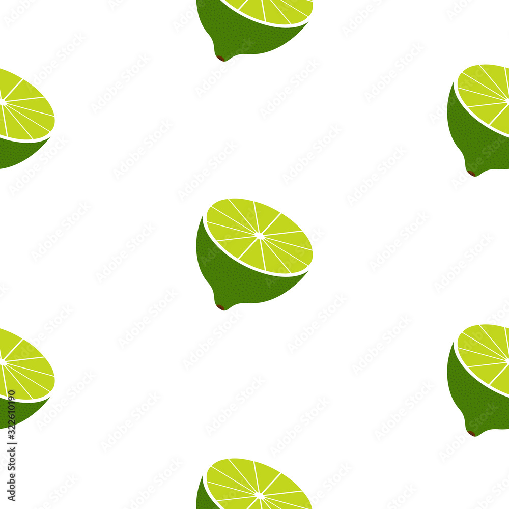 custom made wallpaper toronto digitalSeamless white background with half limes. Vector illustration design for greeting card or template.