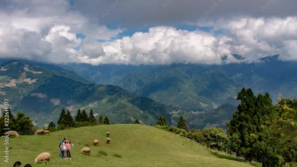 The timelapse of field in the valley of mountains The timelapse of field in the valley of mountains