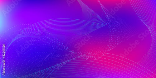 Abstract Blue, Purple Waves on the Light. Art Vector Background Futuristic Design. Motion Vector Illustration. Abstract Design Element.