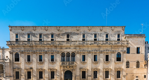 facades on Piazza Duomo in Lecce, Italy