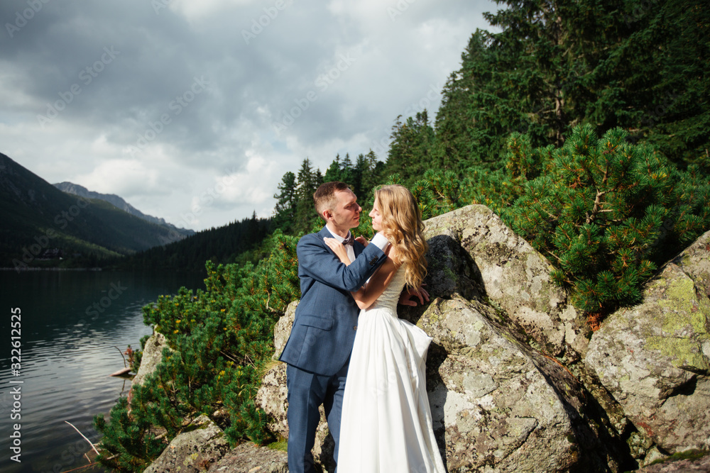 Happy bride and groom at their wedding. Newlyweds in the park. Happy couple. Wedding photo. Couple in love. Happy bride and groom at their wedding. Newlyweds in the park. Happy couple. Wedding photo. Couple in love.
