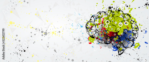 Abstract human brain. Artificial intelligence technology. Science background
