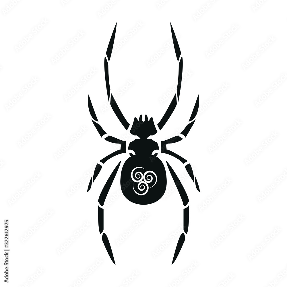 Spider with white symbol on the back Spider with white symbol on the back