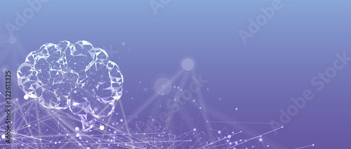 Abstract human brain. Artificial intelligence technology. Science background
