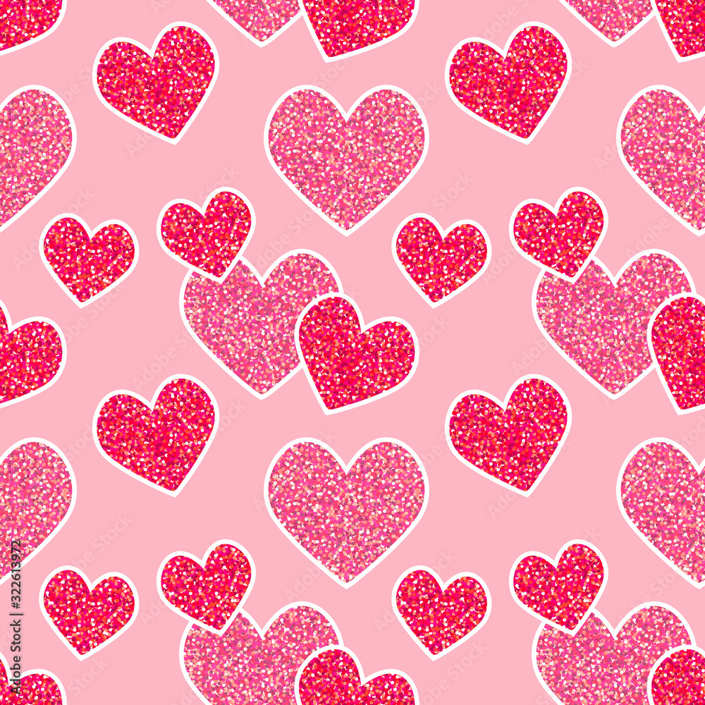 Hearts Seamless Pattern. Love Background. Hearts Seamless Pattern. Love Background.