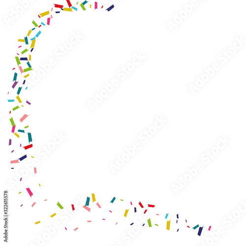 Rainbow Flying Round Wallpaper. Shine Backdrop. Confetti Abstract Illustration. Color Decoration Banner.