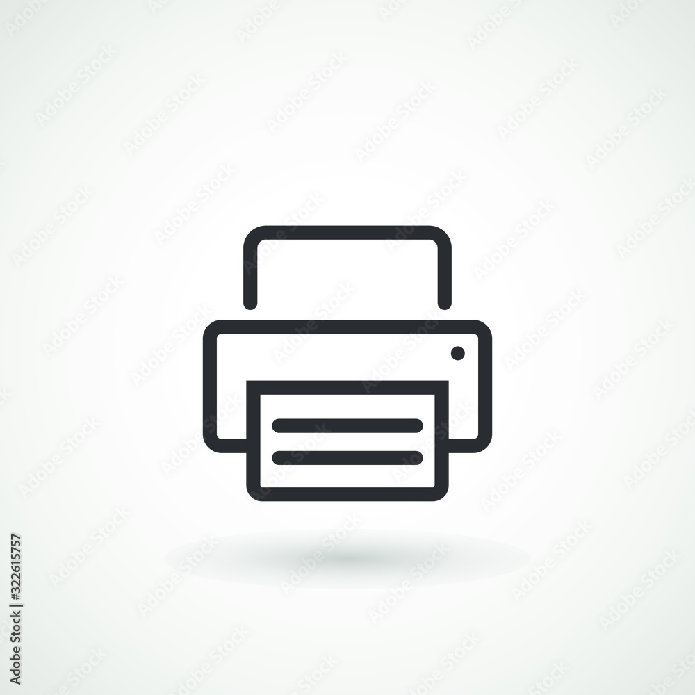 Printer or fax icon . Editable stroke Web symbol . in flat style isolated. printer icon sign symbol vector illustration