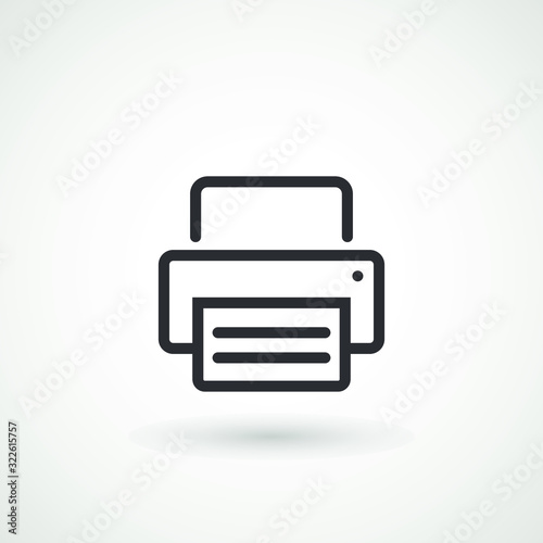 Printer or fax icon . Editable stroke Web symbol . in flat style isolated. printer icon sign symbol vector illustration photo