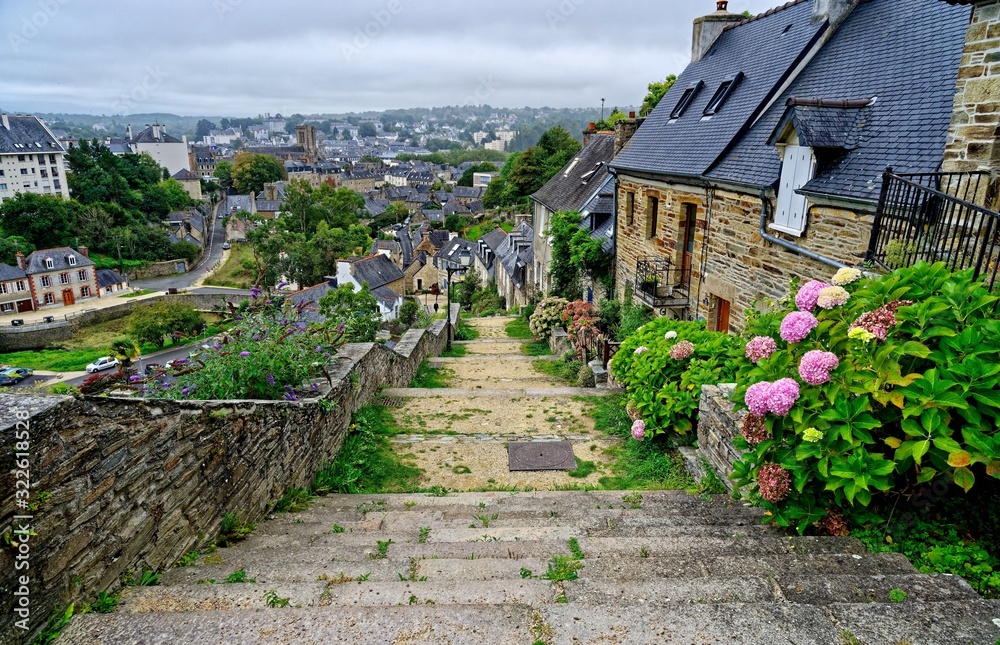 Escalier de Brélévenez, Lannion, Côtes-d'Armor, Bretagne, France