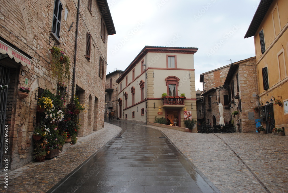 A view of a street in Spello, Italy