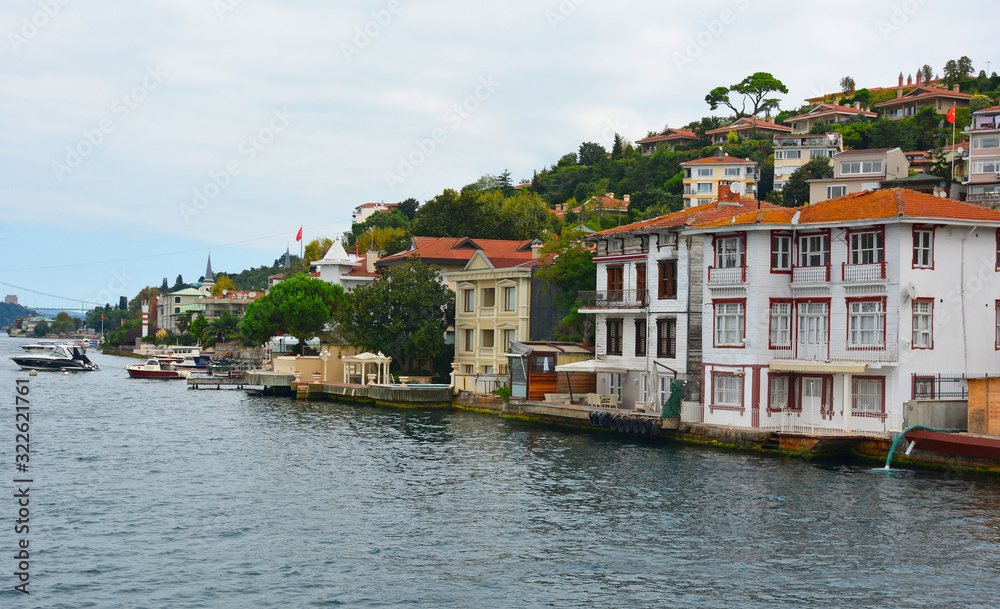 The waterfront of the Cengelkoy district in Uskudar on the Asian shore of Istanbul, Turkey