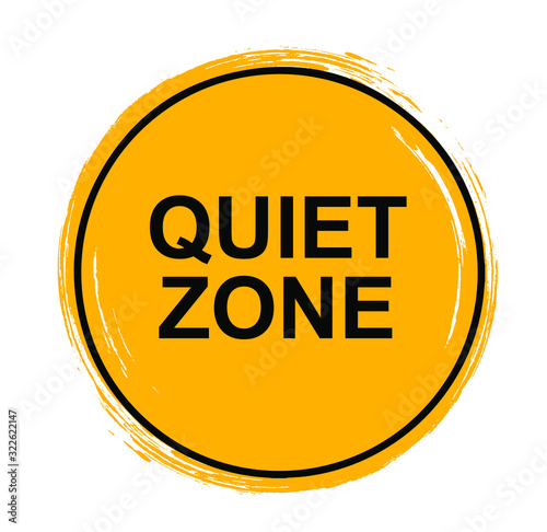 Yellow quiet zone sign. vector icon photo