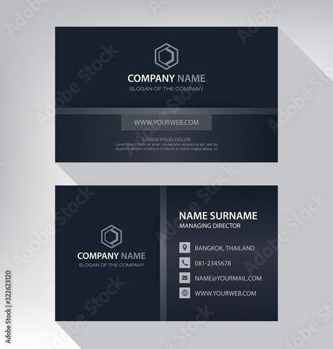 Business card in modern style black gray white