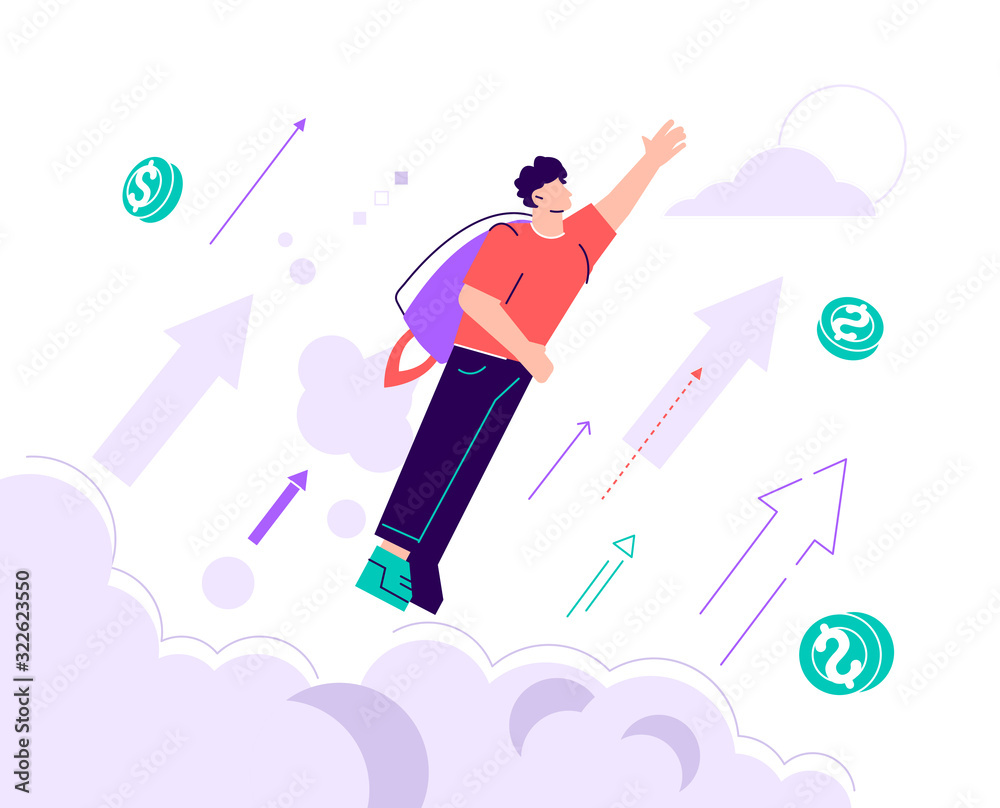 wearing a jetpack and taking off to high sky wearing a jetpack and taking off to high sky