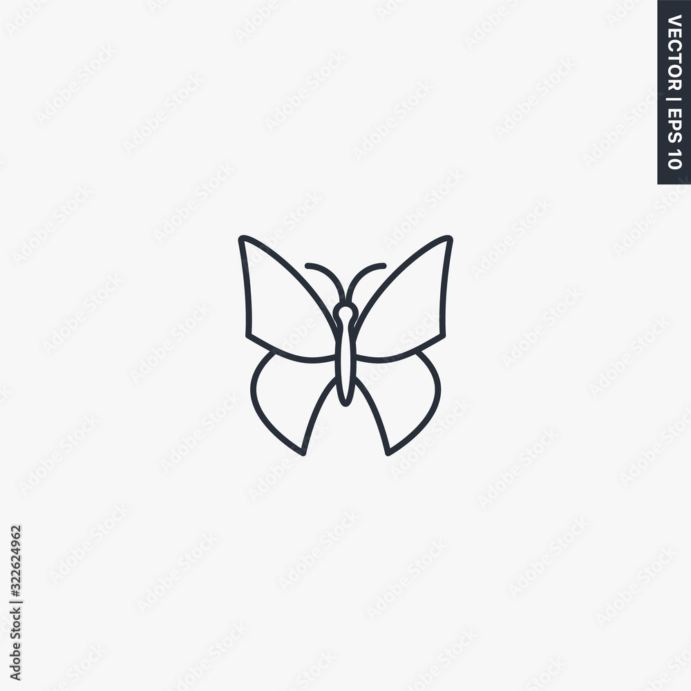 Butterfly, linear style sign for mobile concept and web design Butterfly, linear style sign for mobile concept and web design