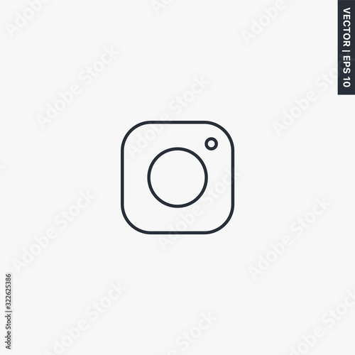 Free Download Camera, linear style sign for mobile concept and web design - GFXLoad