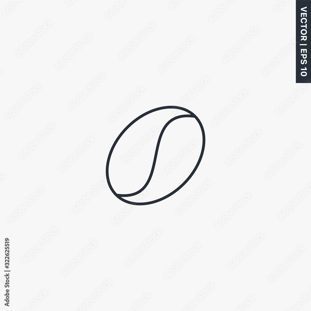 Coffee bean, linear style sign for mobile concept and web design Coffee bean, linear style sign for mobile concept and web design