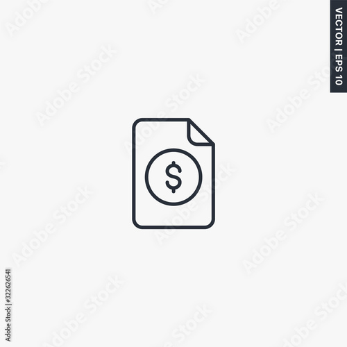 Fine, linear style sign for mobile concept and web design