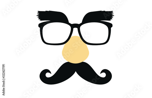 Funny vector glasses, nose and moustache disguise