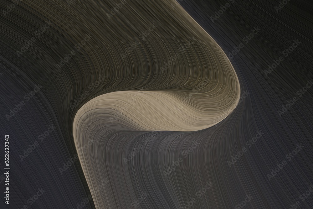 fluid artistic waves with modern curvy waves background illustration with very dark blue, gray gray and dim gray color