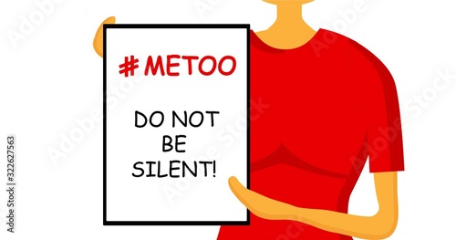 Do not be silent. The concept of sexual violence and harassment. Metoo movement. Hashtag. Feminism. illustration isolated on a white background..