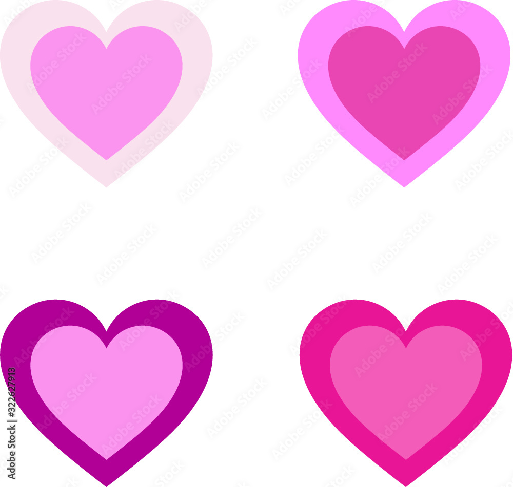 A Collection of Vector Valentines Day Hearts