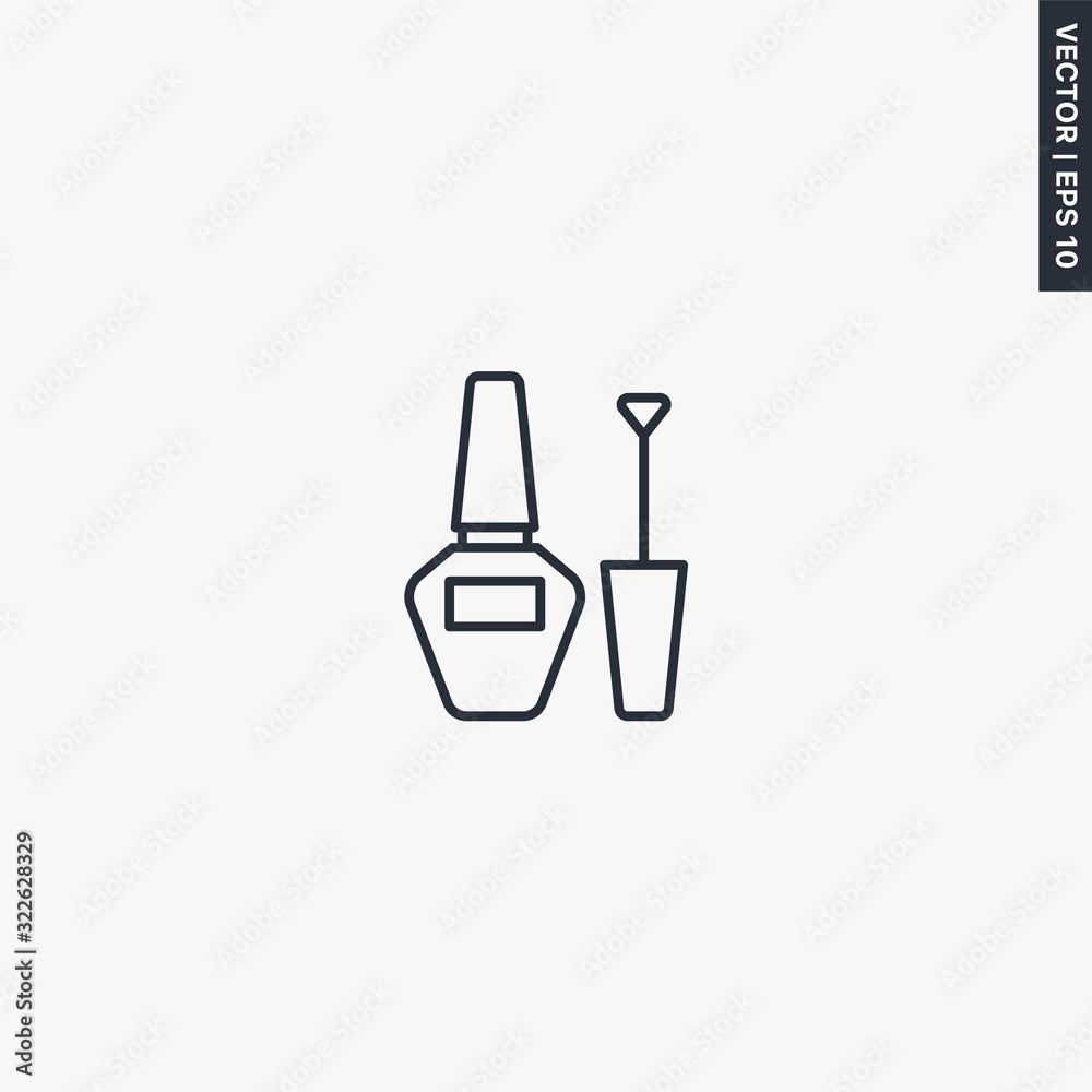 Nail polish, linear style sign for mobile concept and web design Nail polish, linear style sign for mobile concept and web design