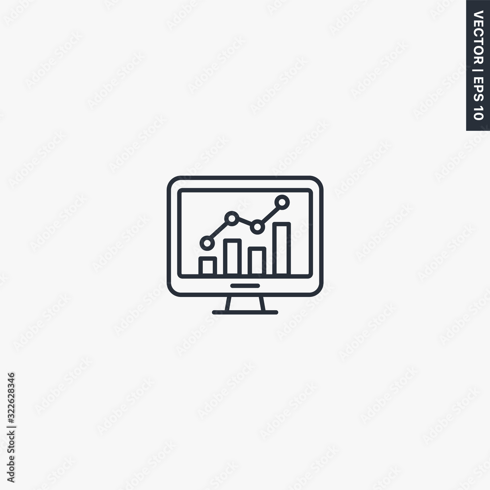 Online statistics, linear style sign for mobile concept and web design Online statistics, linear style sign for mobile concept and web design