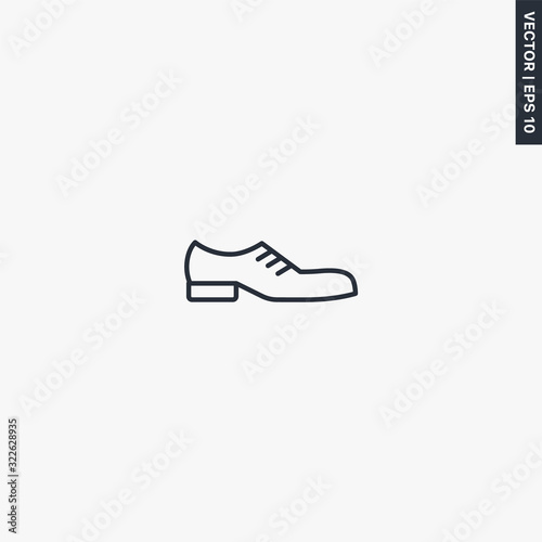 Shoe, linear style sign for mobile concept and web design
