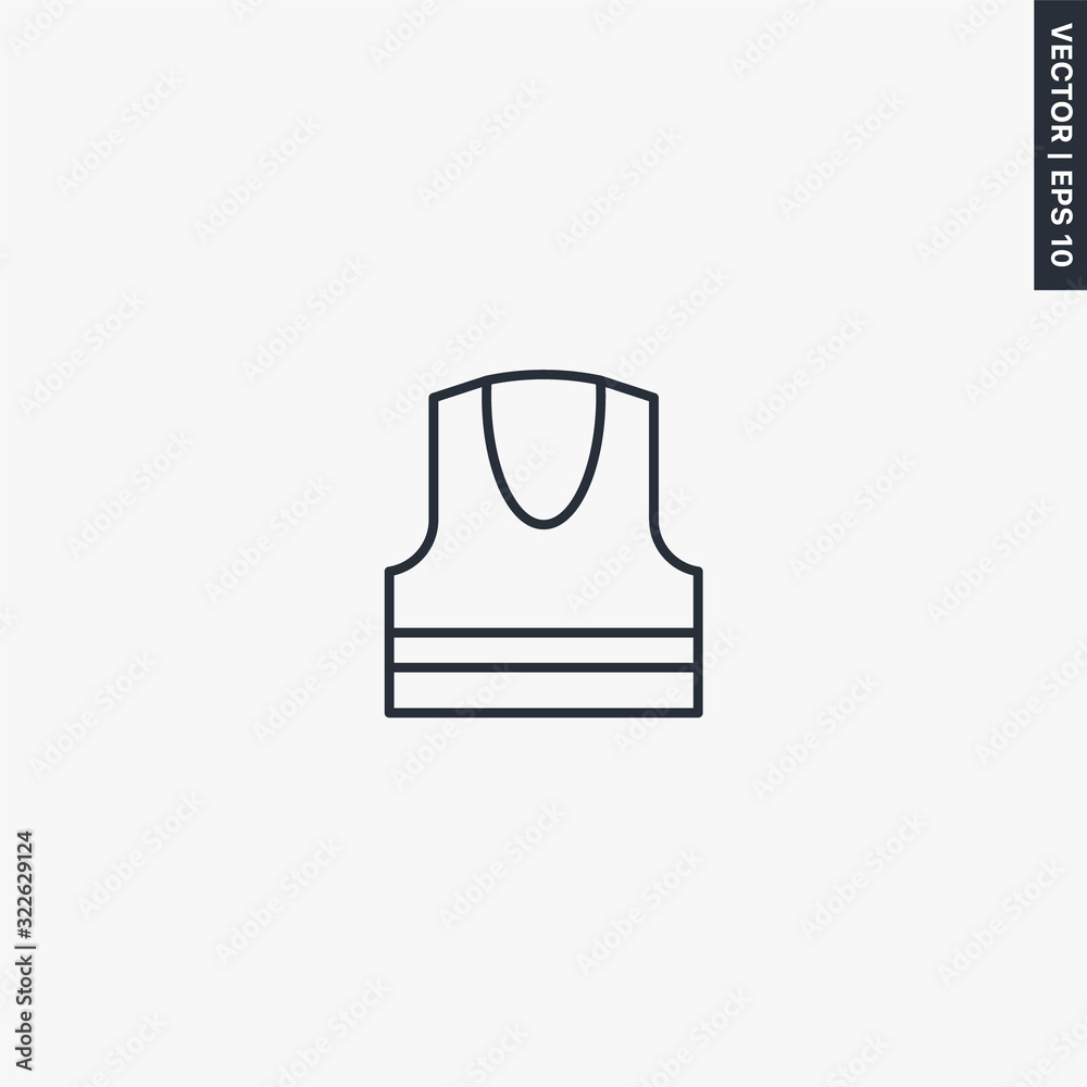 Tank top, linear style sign for mobile concept and web design Tank top, linear style sign for mobile concept and web design