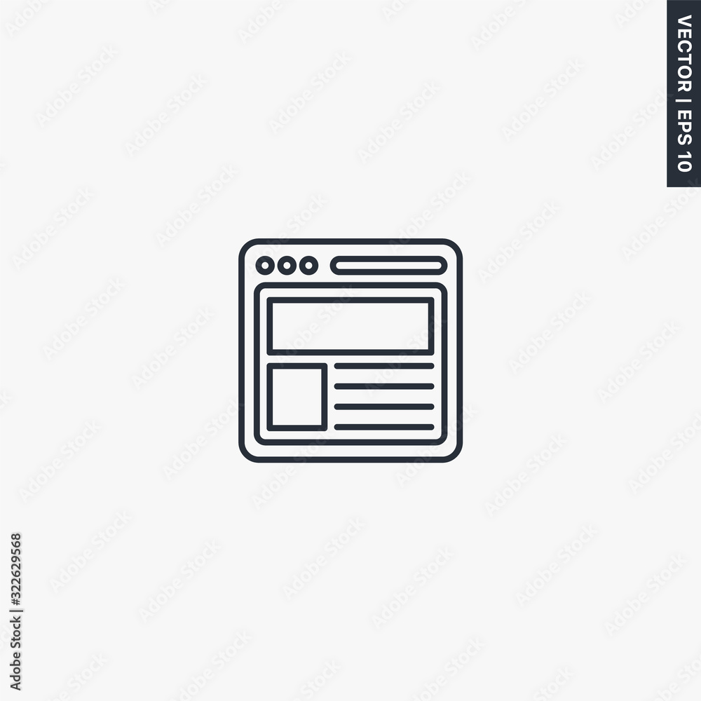 Web page, linear style sign for mobile concept and web design Web page, linear style sign for mobile concept and web design