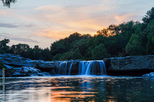 Onion Creek running through McKinney Falls in Austin, Texas.