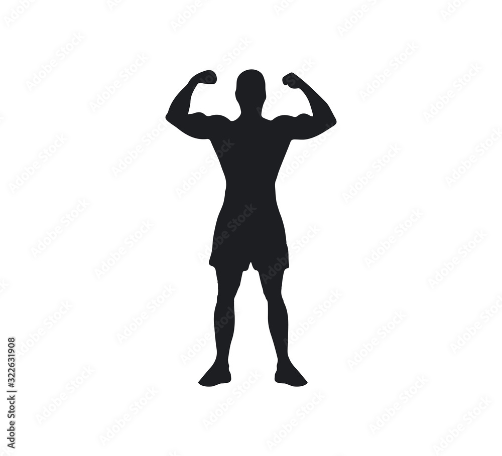 Man sport silhouette. Vector illustration. Flat. athletic