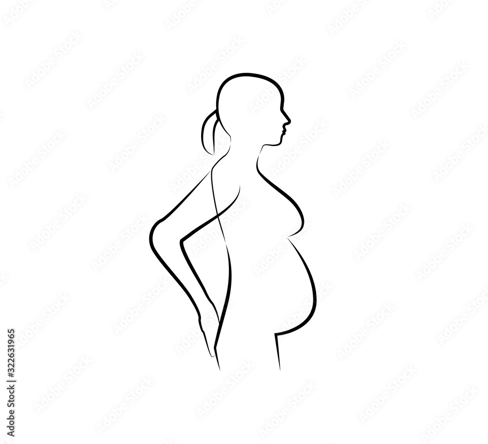 Woman Pregnant, line icon. Vector illustration. Flat. Woman Pregnant, line icon. Vector illustration. Flat.
