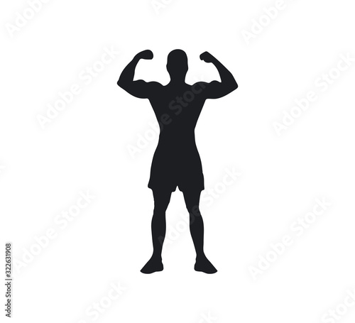 Man sport silhouette. Vector illustration. Flat. athletic