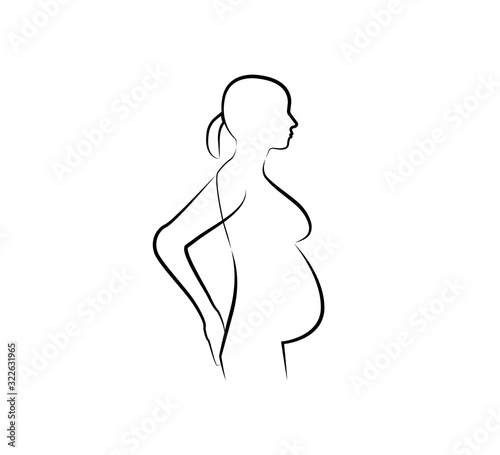 Woman Pregnant, line icon. Vector illustration. Flat.