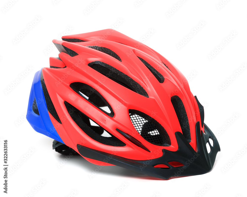 Fototapeta premium Bicycle helmet on white background