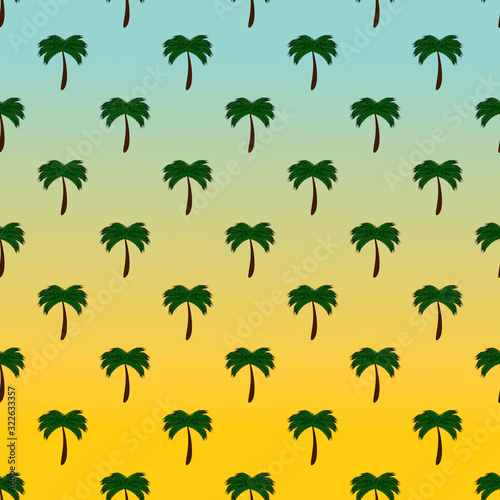 pattern with palm trees with southern warm gradients vector