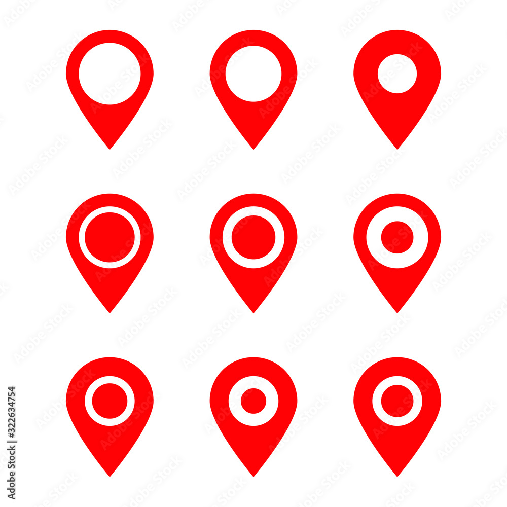 Fototapeta premium Red maps pin. Location map icon. Location pin. Pin icon vector.