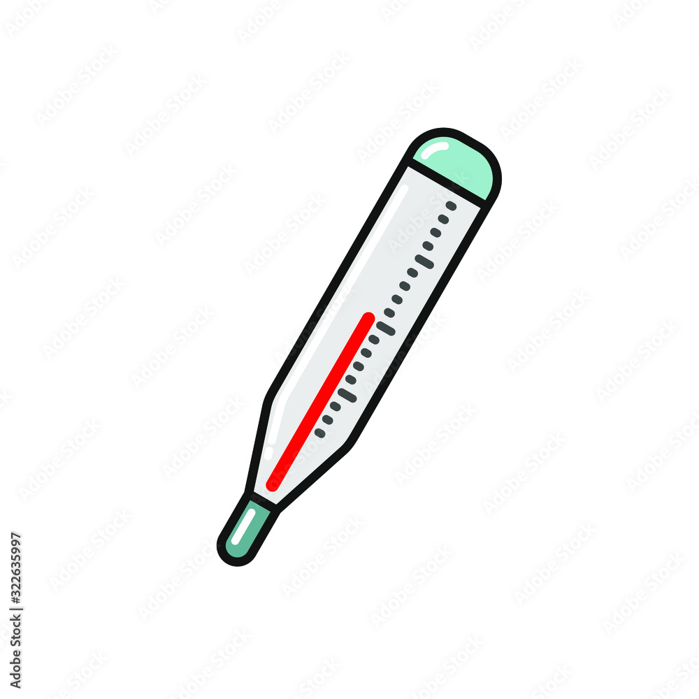 Thermometer medical icon vector image.