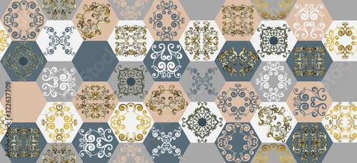 Digital tiles design ceramic wall tiles decoration