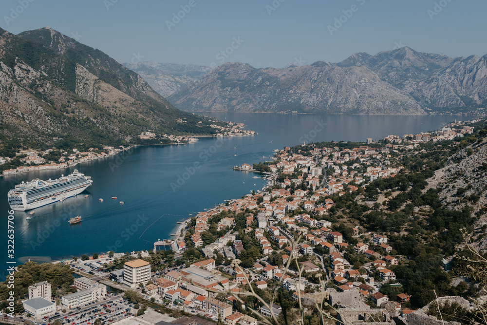 view of bay of kotor montenegro