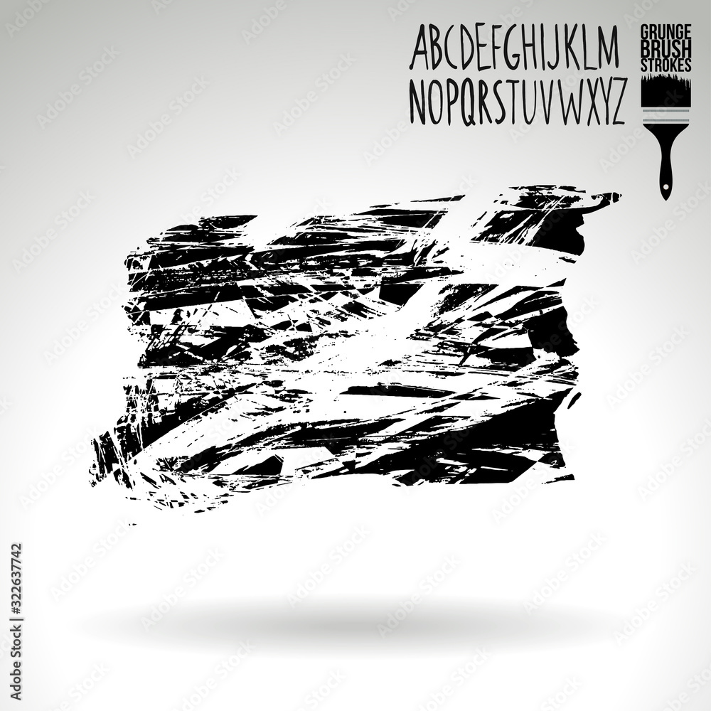 Black brush stroke and texture. Grunge vector abstract hand - painted element. Underline and border design. Black brush stroke and texture. Grunge vector abstract hand - painted element. Underline and border design.