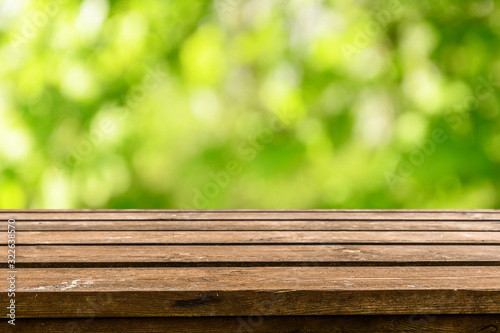 Empty old wooden table background