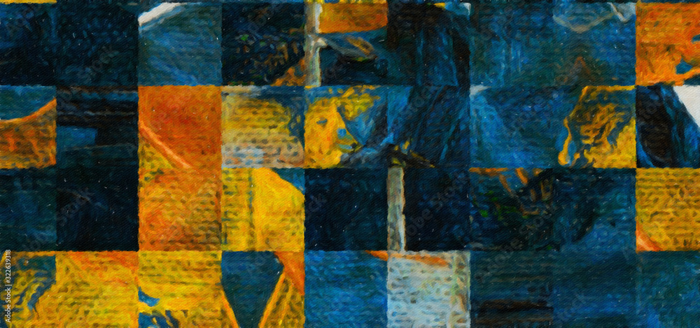 Fototapeta premium Wall art. Art poster. Stock. Abstract painting in oil. Pattern for creating design postcard, invitation, web or banner. Canvas prints. Watercolor and acrylic mixed modern drawing. Impressionist style.