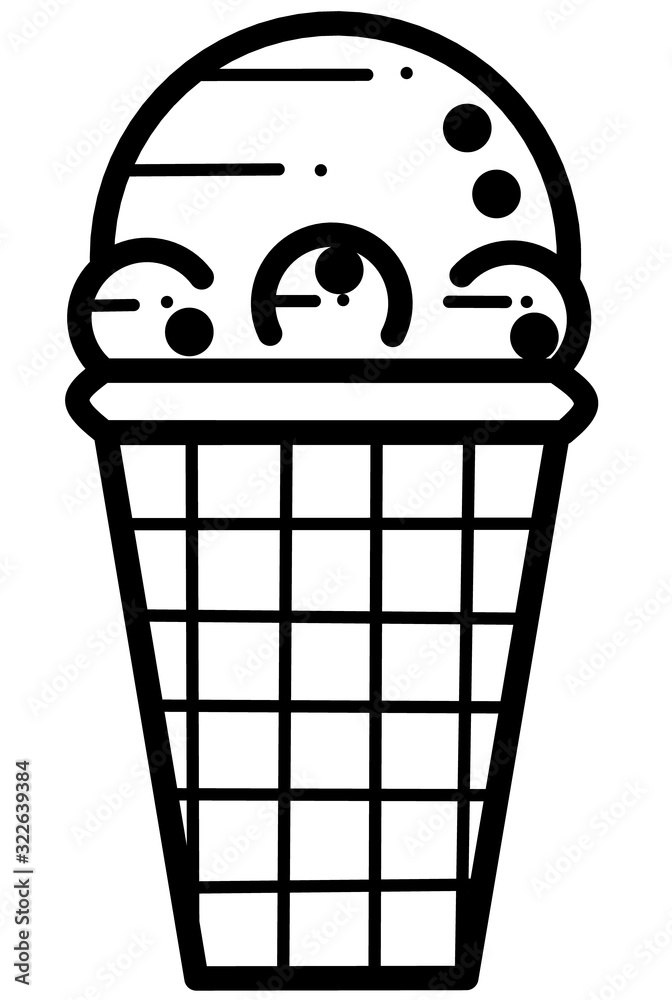 Black ice cream silhouette icon for design. Vector illustration on a white background. Black ice cream silhouette icon for design. Vector illustration on a white background.
