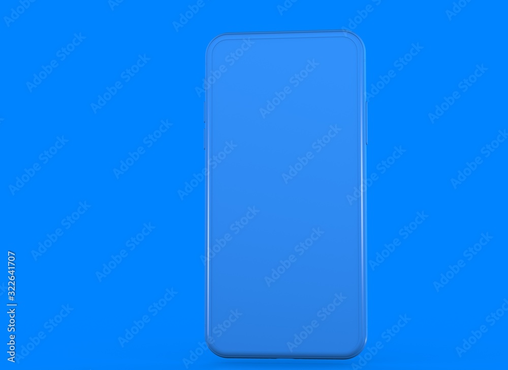 New smartphone with blank screen isolated Flat 3d New smartphone with blank screen isolated Flat 3d
