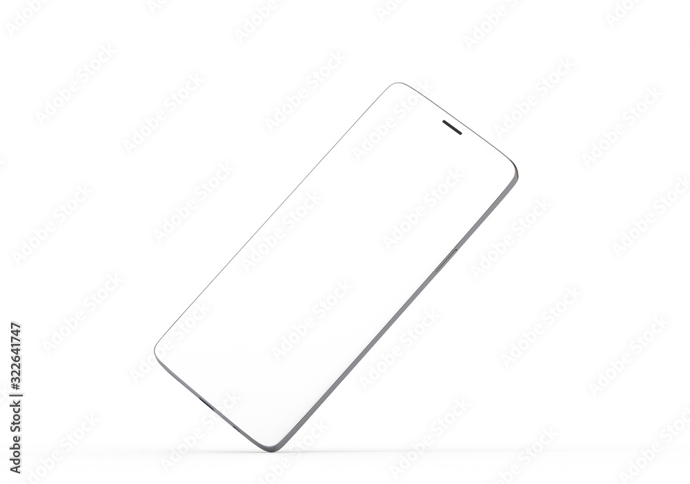  New realistic mobile phone smartphone mockup with blank screen 3d illustration.