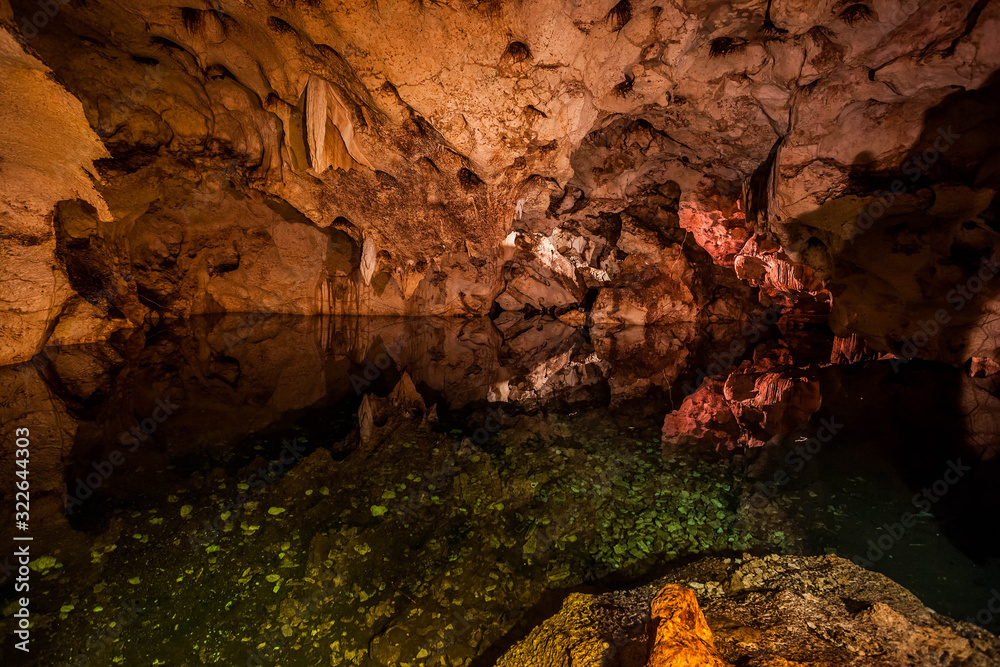 Green grotto caves in Jamaica travel destination